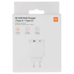 ادابتر - شاحن شاومي 33 وات تايب سي + تايب A-اصلي -MI 33 WAT WALL CHARGER TYPE A+TYPE C